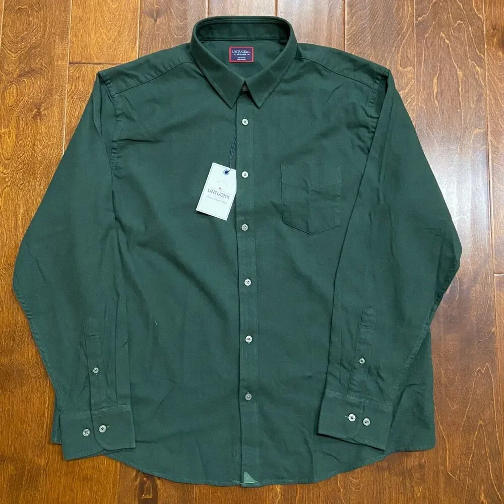 UNTUCKit Casual Sherwood Hunter Green L/S Button Up Shirt NWT Men's Size XXL - Picture 3 of 8